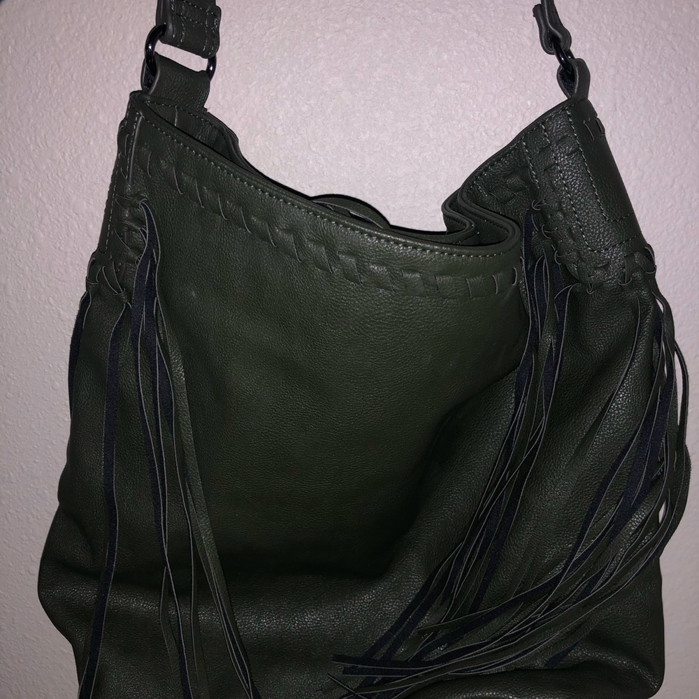 Dark green handbag purse